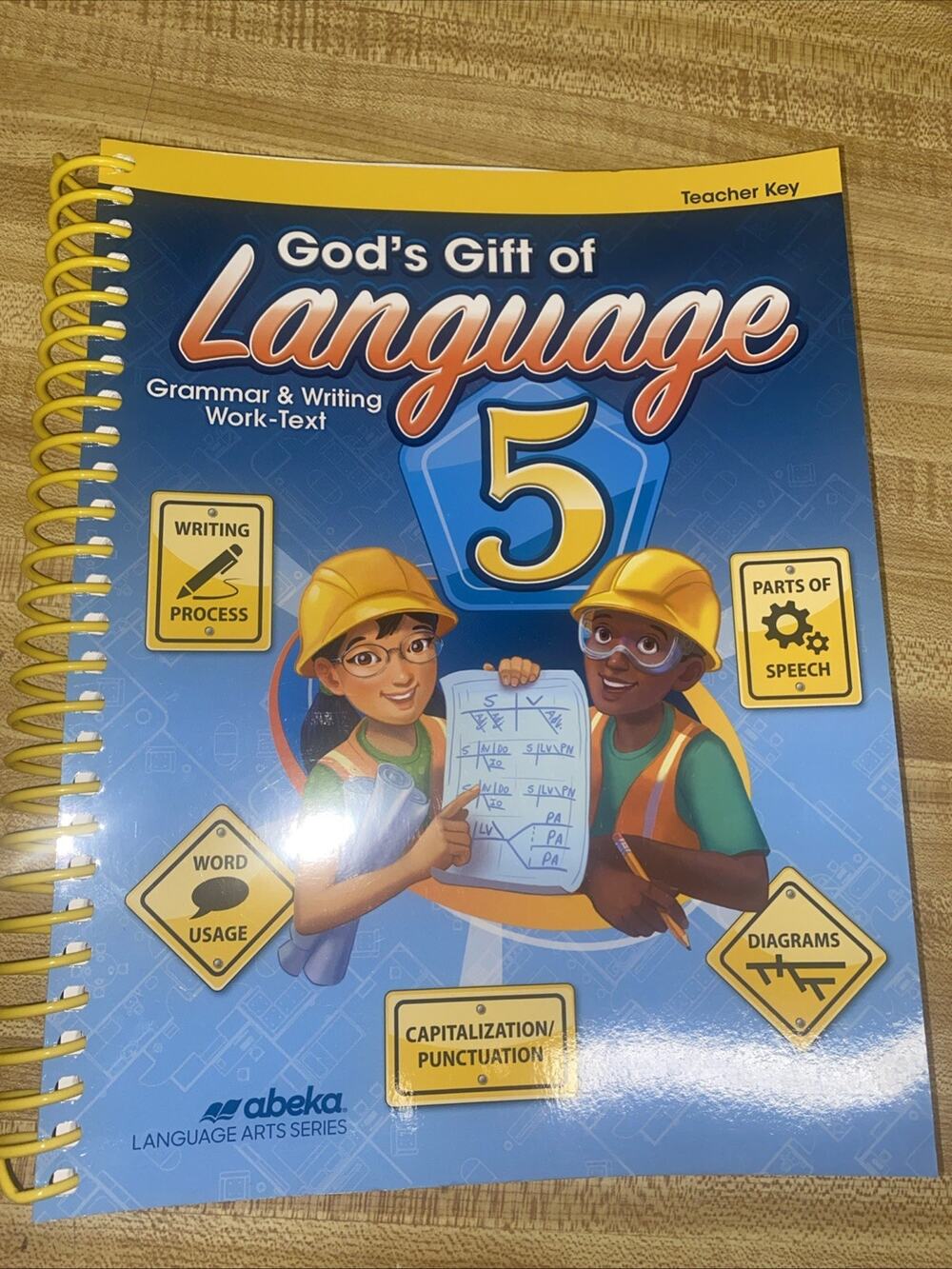 Abeka God’s Gift of Language 5 Grammar & Writing Work-Text Teacher Key Spiral